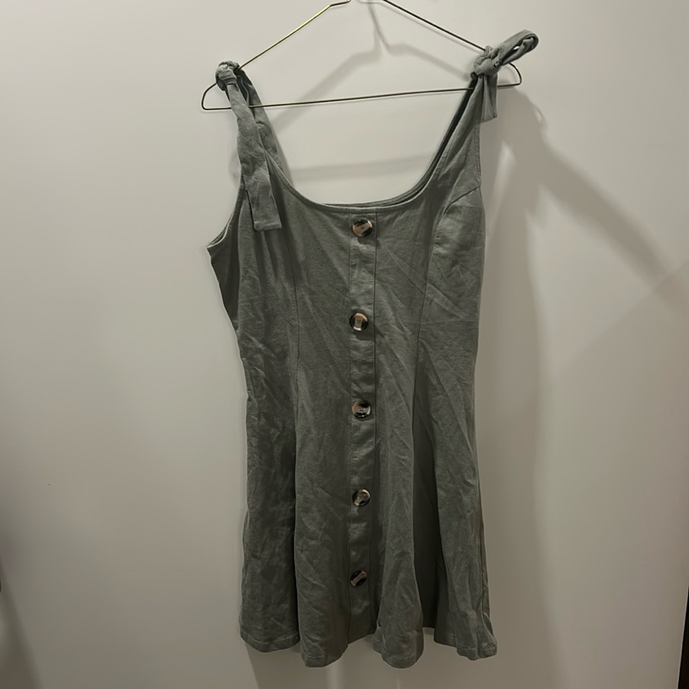 Green tie strap dress